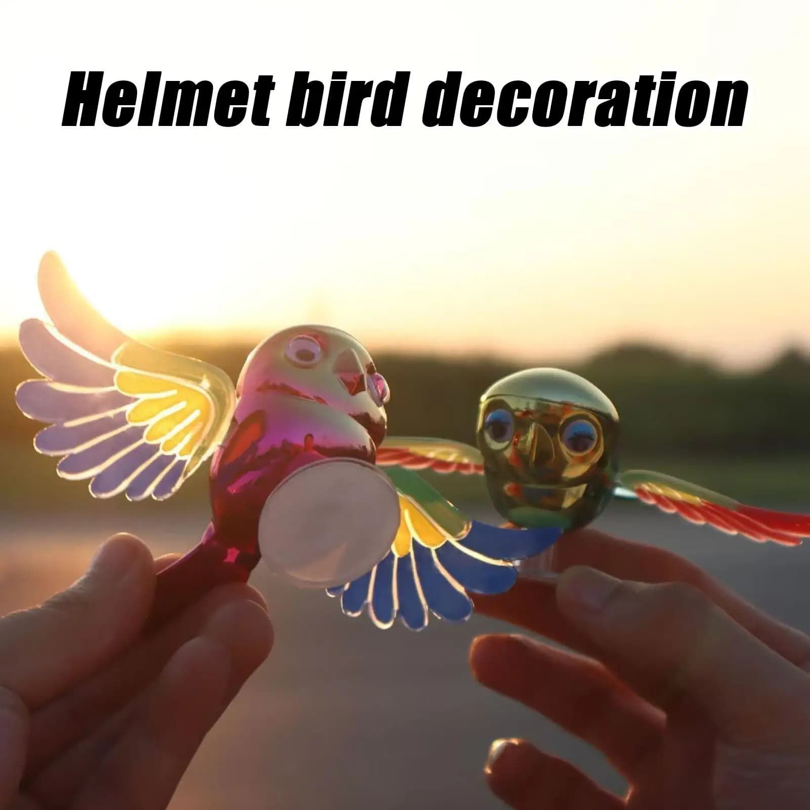 Accessori per casco Resistente alle intemperie Simpatico casco da motociclista dinamico Ornamenti per uccelli per donne Ciclisti Pendolarismo Viaggi Touring