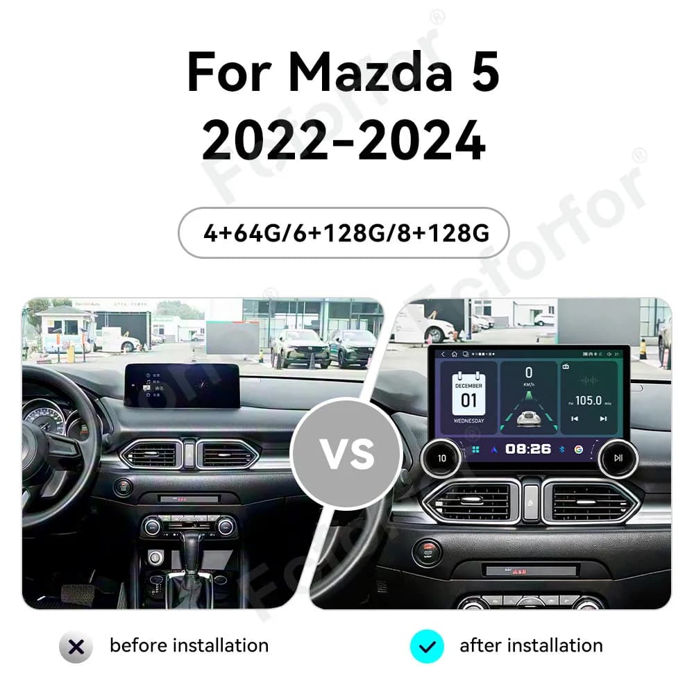 Autoradio Premium Elite da 11,5 Pollici con Android 15, Display HD Ultra Nitido, CarPlay Wireless e GPS per Mazda 5 2022-2024