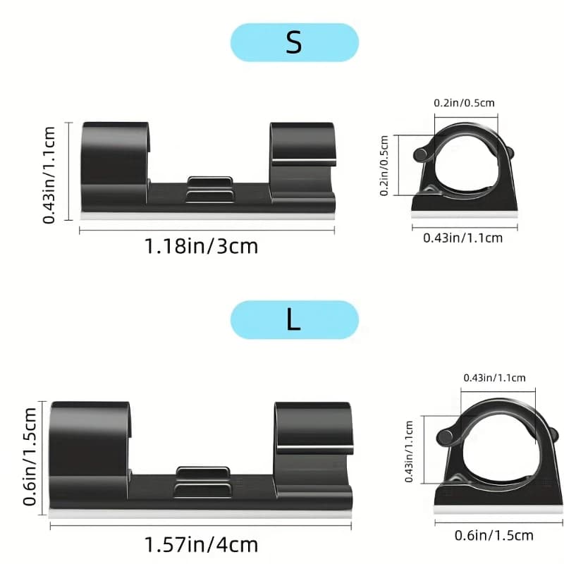 Clip autoadesive per cavi, organizer per cavi, supporto per la gestione dei cavi, base di fissaggio, morsetto per scrivania, auto, ufficio, casa, parete