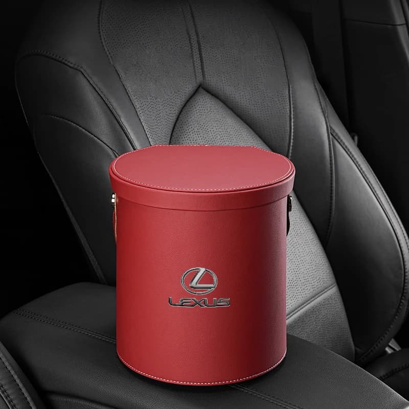 Cestino per Rifiuti Auto Impermeabile con Coperchio in Similpelle per Lexus RX NX LX ES GS IS UX ecc.