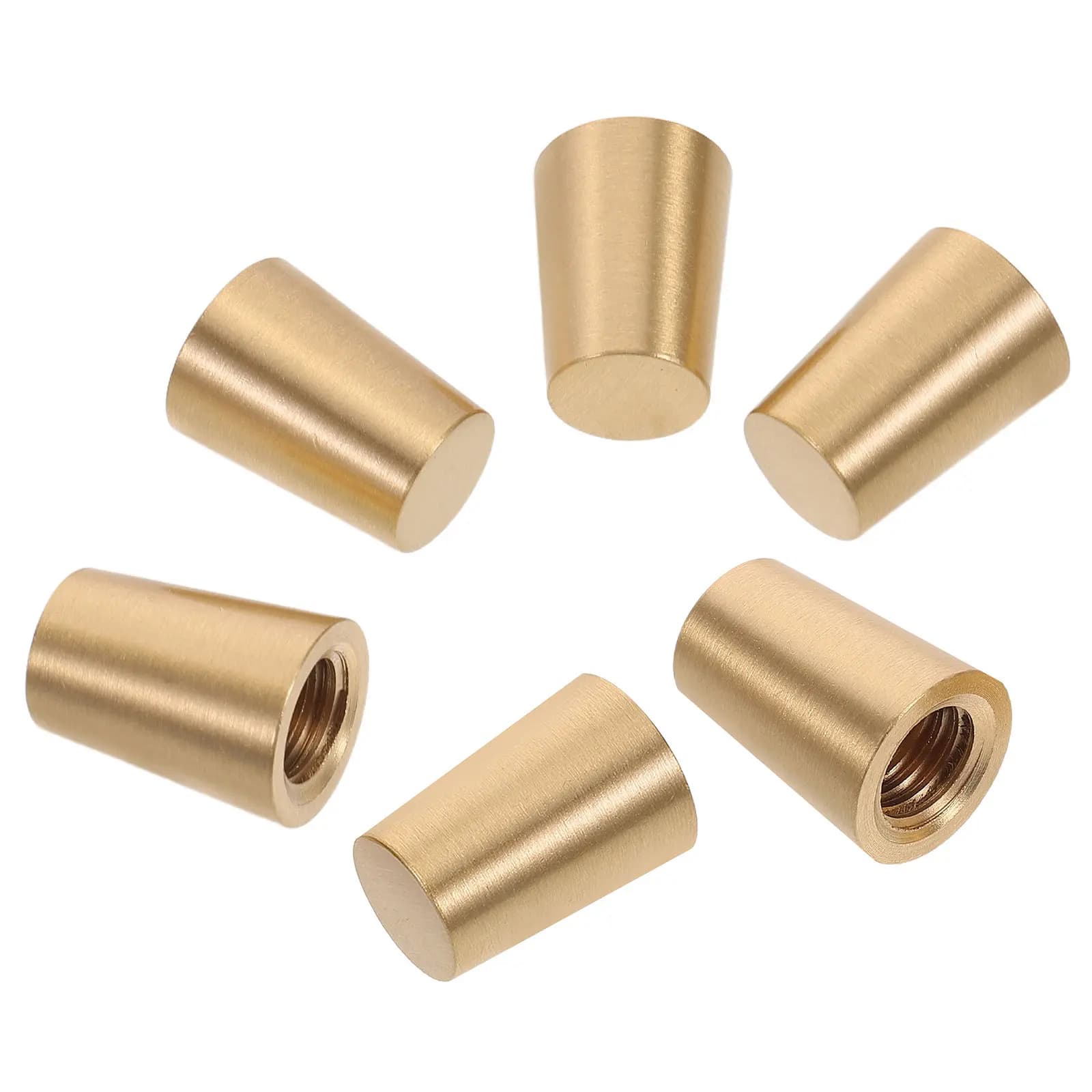 6Pcs Brass Cutting Board Feet Pads Non-Slip Protective Tray Feet for Kitchen Cabinets Wood Trays Display Stand Risers Brass Box