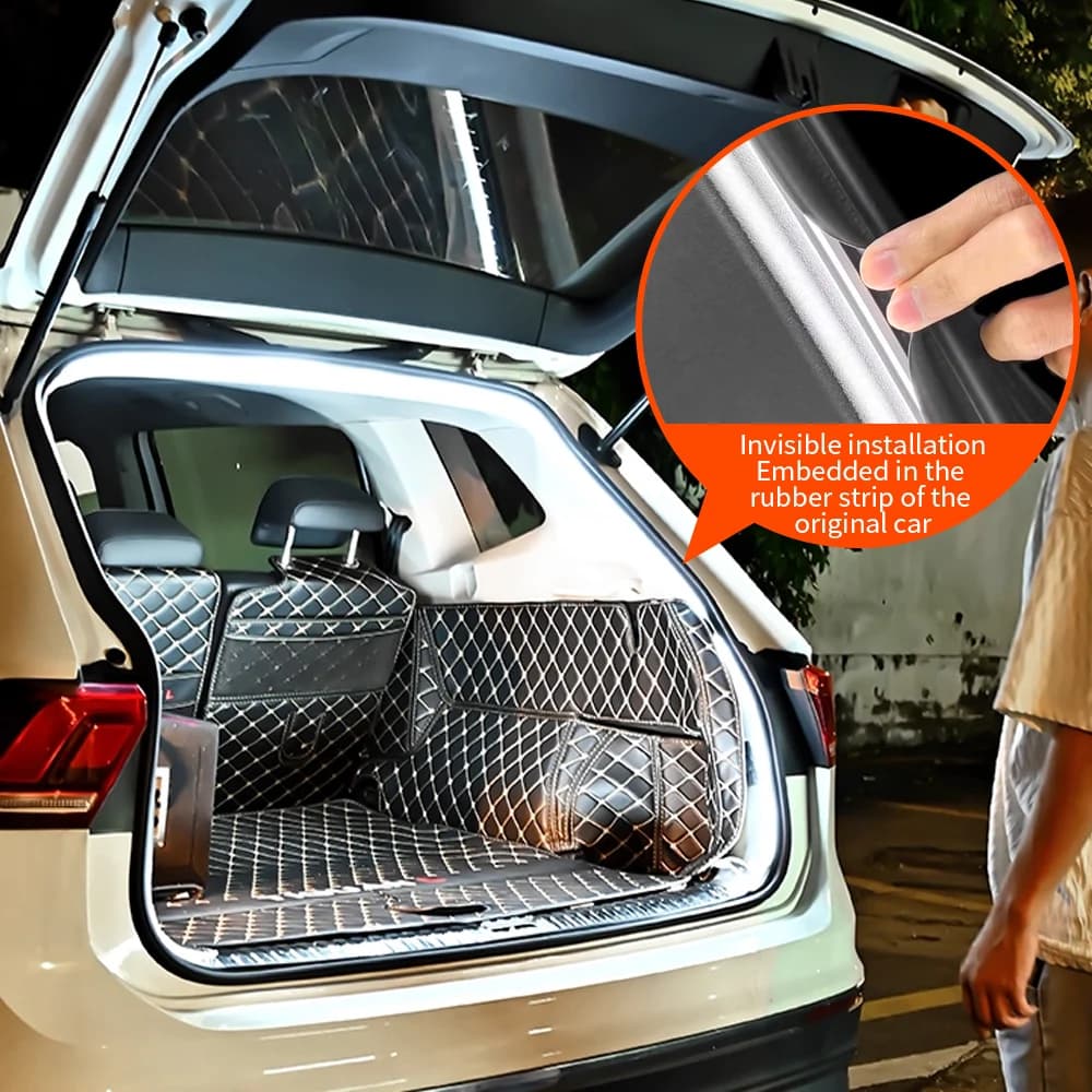 Striscia LED 12V per Bagagliaio Auto, Alta Luminosità, Sensore Automatico, Luce Ambientale per Portellone, Bianco/Bianco Caldo, Decorazione Interna Universale per SUV e MPV