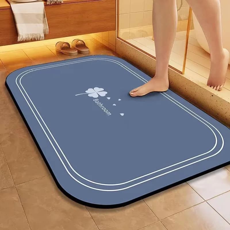 Flannel Bathroom Carpet Water Absorbent and Stain-Resistant Bathroom, Entrance Door Mat for Hallway, Home Decoration