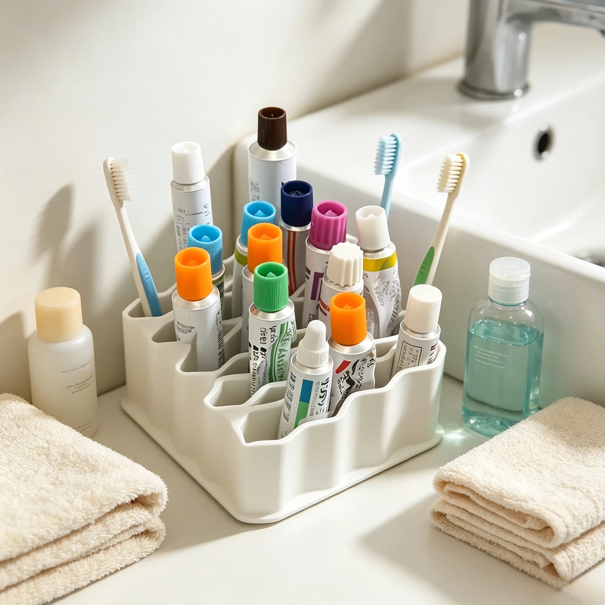 Ointment Storage Box, 32 Compartments Medicine Organizer, Durable Sturdy Desktop Holder, Space Saving Storage for Home & Travel.