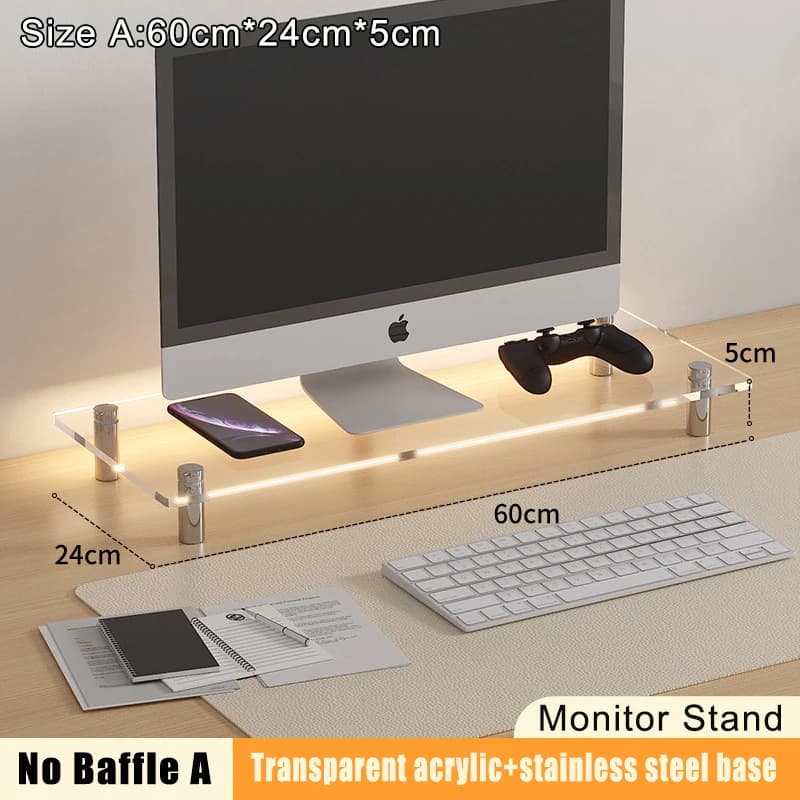 High Transmission Thickening Acrylic Raised Acrylic Computer Monitor Office Table Support 40/60 cm