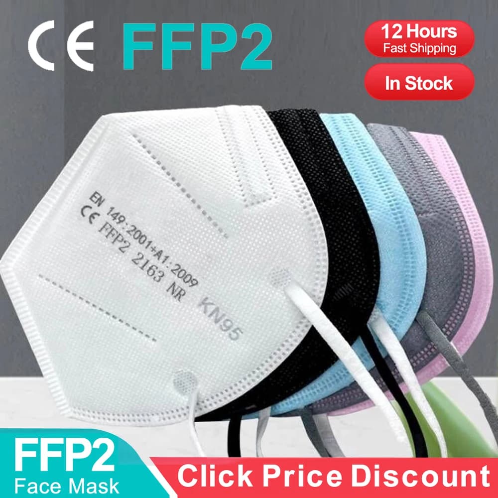 FFP2 KN95 Mascarillas 5 strati filtro Homologada maschere per il viso maschera protettiva per la bocca CE FFP2MASK respiratore Masque