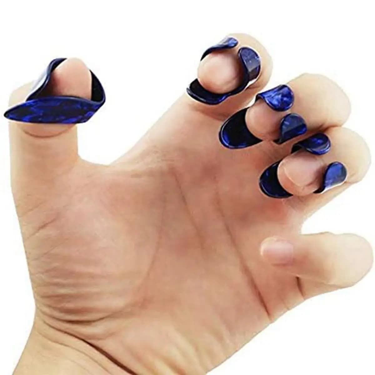 TUREBG Finger Picks, Medium, Flat Thumbpicks, Celluloid Guitar Finger Picks (48 Pieces Forefinger Picks)