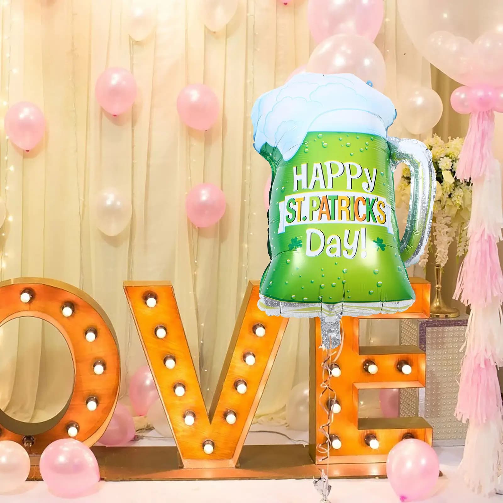 4 palloncini per il giorno di San Patrizio, palloncini in pellicola di alluminio a forma di tazza di birra, bomboniere, forniture decorative, celebrazione festiva