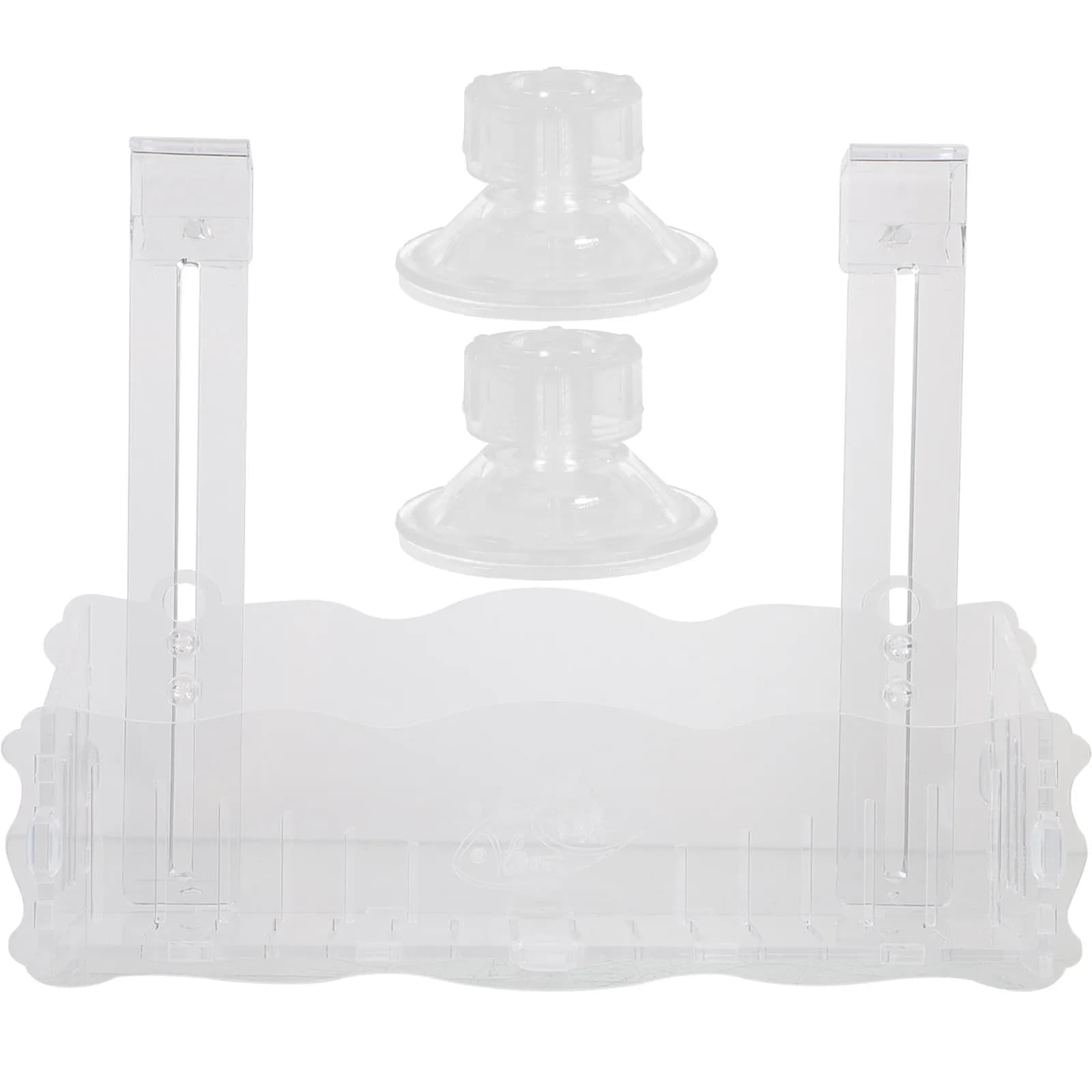 Vaso per Piante Acquatiche in Acrilico Trasparente con Gancio e Ventosa, Supporto per Piante d'Acquario per Decorazione