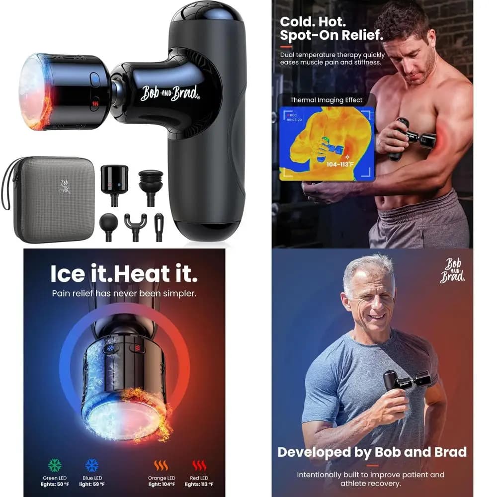 Mini Percussion Massage Gun for Textiles Deep with Heat/Freddo, Relaxing Portable Muscle, Ultra Silent, Suitable for HSA