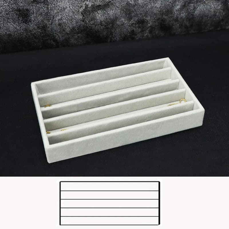 Portagioie in velluto, vassoio portaoggetti per anelli, orecchini, collane, bracciali, display di classificazione