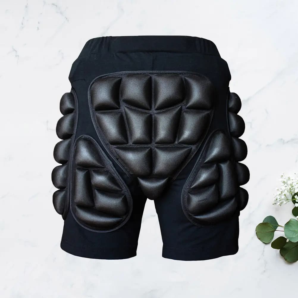 Pantaloni da Hockey Neri Rinforzati con Imbottitura Eva da 2,5 cm per Adulti e Bambini, per Pattinaggio su Ghiaccio, Pattinaggio a Rotelle, Snowboard