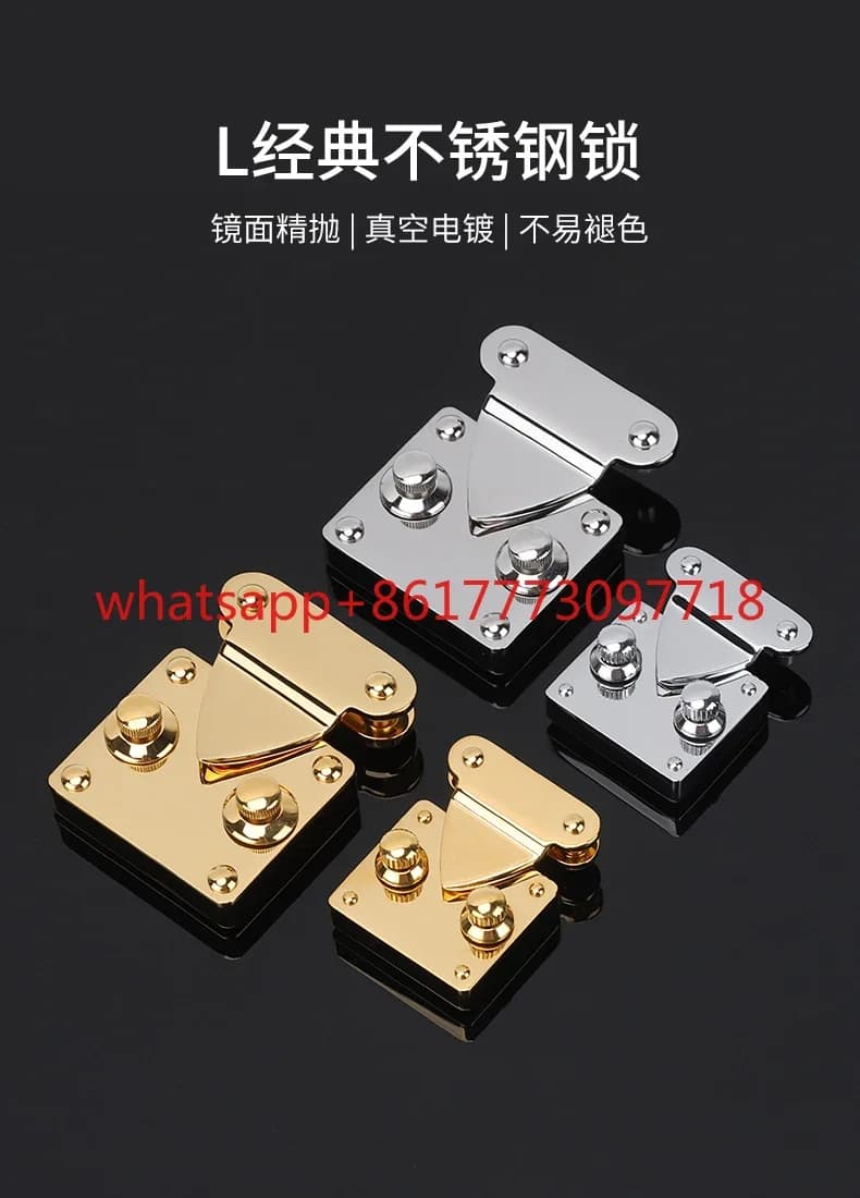 Stainless steel luggage lock DIY handmade leather goods luggage hardware bag lock, mirror fine polishing
