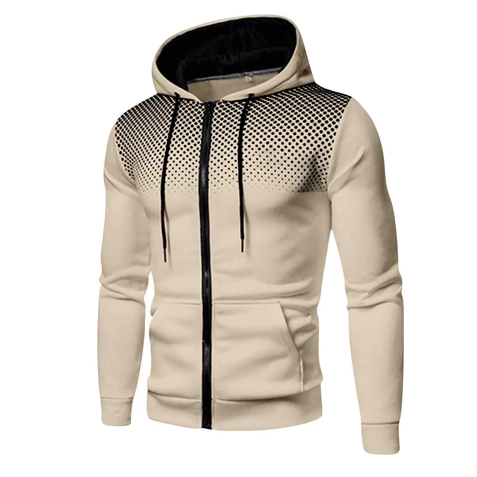 Felpa con Cappuccio da Uomo, Giacca Sportiva in Pile Ispessito, Stile Casual, Manica Regolare, Abbigliamento Invernale