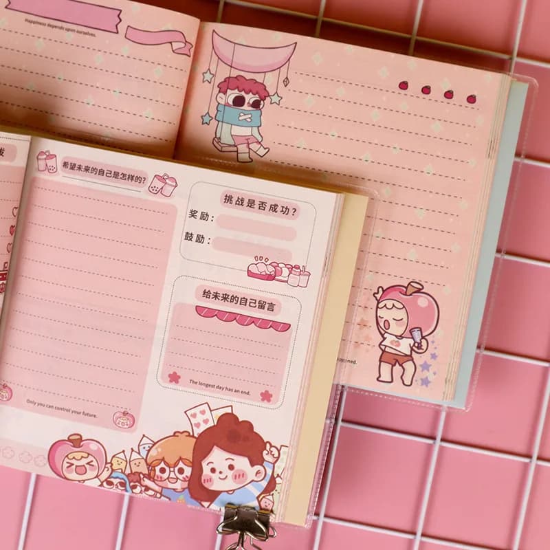 Lazy Diary Color Page Manual Account Plan Notebook Illustration Planner Kawaii Notebook Binder Note Cute Notebook