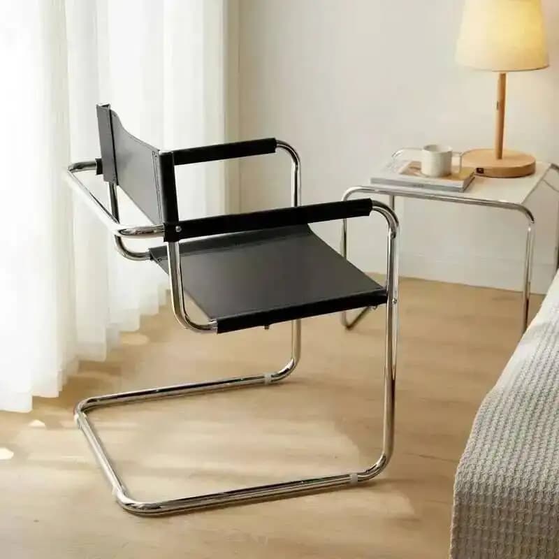 Silla Lavoro Supporto per la schiena Poltrona da soggiorno Sedie da camera Sala da pranzo Ristorante Nordic Metal Relax Meditazione Ufficio Lounge Mobili per la casa