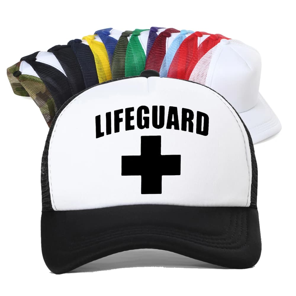 Divertente Cappellino da Baseball con Grafica 'Non So Nuotare' per Bagnini, Uomo Donna, alla Moda, Casual, Traspirante, Cappello da Sole, Cappello Trucker in Rete per Esterni