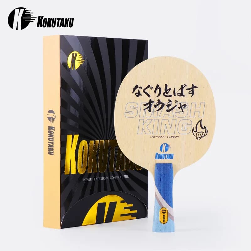 KOKUTAKU King Table Tennis Racket 5 Wood 2 Carbon External Basalt Carbon Fiber Fast Attack Professional Bottom Plate