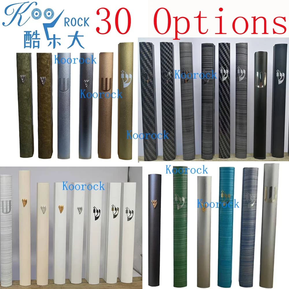 Luxury Anodized Aluminum Mezuzah Case with Kosher Slide - Waterproof, Metal Finish, Metal Screw Cap, Multi Color, Jewish Gift