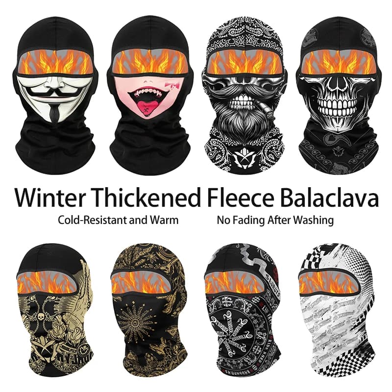 Warm Winter Walkthrough Plus Velvet Bike Scarf Cold Proof Ski Scarf Full Mask Clown Windproof Cover Cycling cap