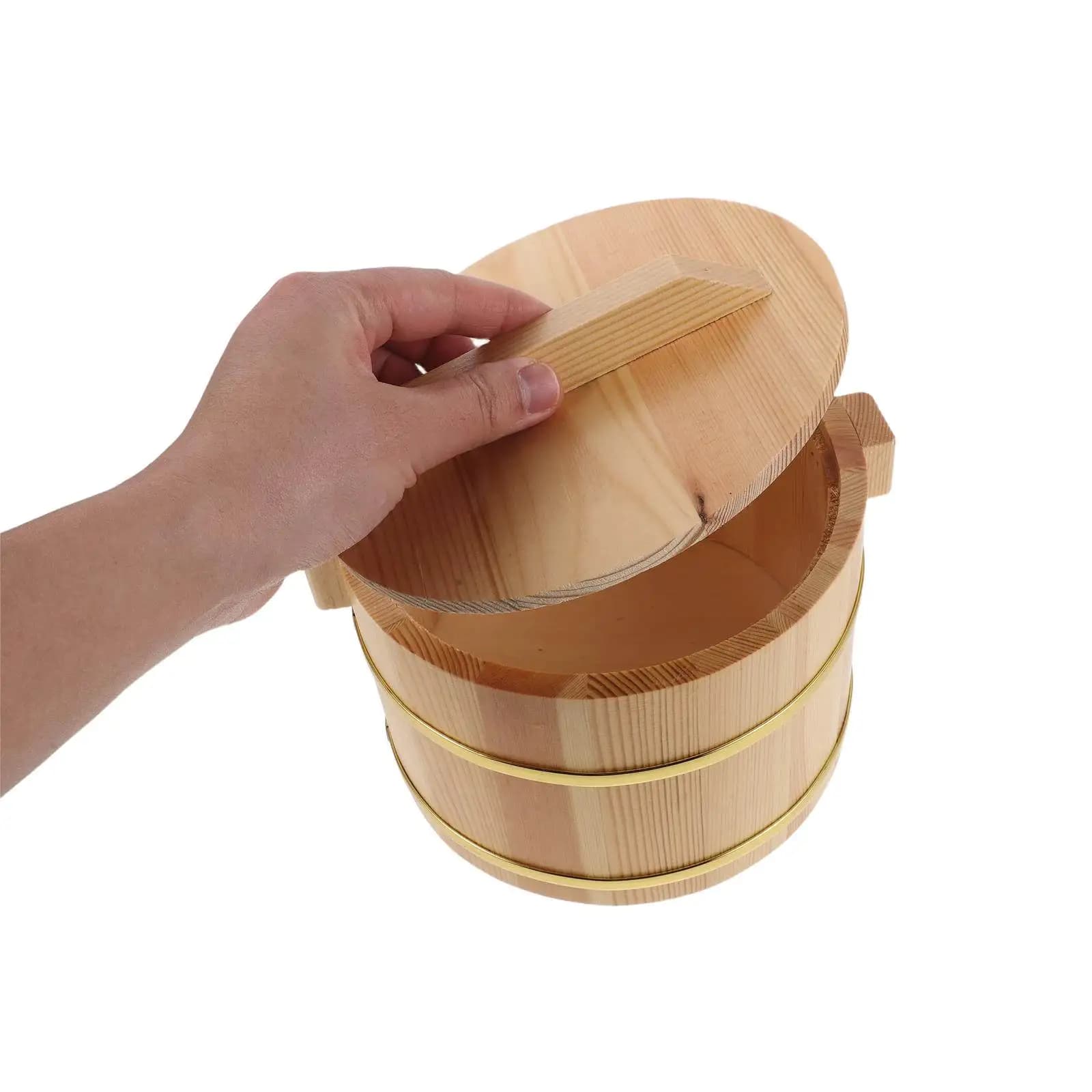 Wooden Bath Salt Container with Lid Round Natural Wood Grain Design for Bathroom Storage Moisture Proof Spa Organizer Salt
