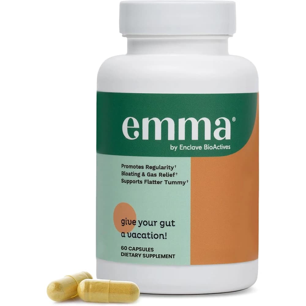 Integratore Emma Gut Health Relief per Donne e Uomini, Capsule per il Supporto Intestinale e Digestivo, per la Sollievo da Stitichezza, Gonfiore e Gas