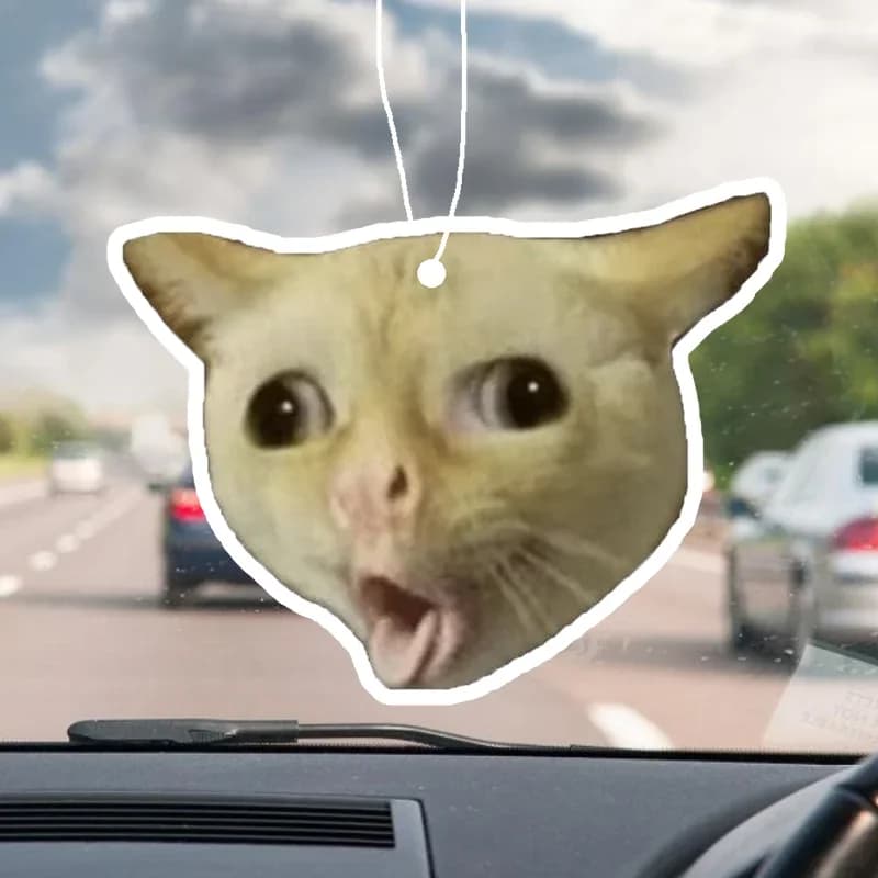 Car aromatherapy tablet with fun cat design 1/3 pieces, perfumed car tablet, car mirror pendant for car, aromatherapy tablet for wardrobe