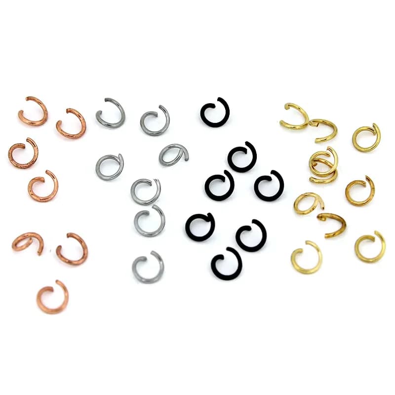 200 pezzi 4/5mm in acciaio inossidabile nero aperto anelli di salto anelli divisi connettori per collana fai da te creazione di gioielli accessori forniture