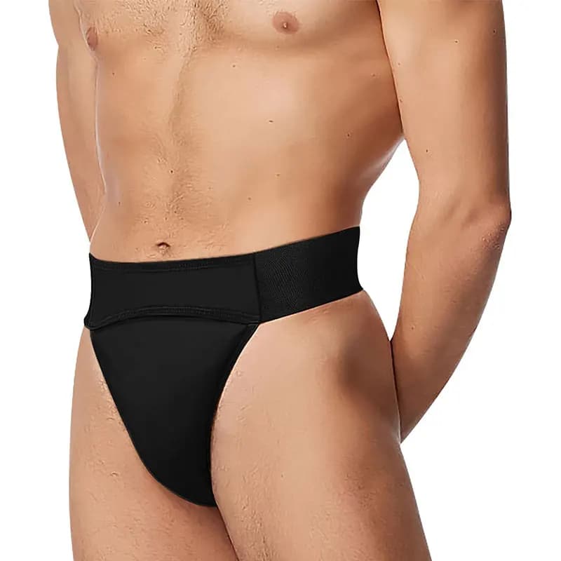 Men's Perfect Support Dance Thong for Men Gymnastics with Wide Elastic Waistband and Double Layered Lining Ballet Underwear