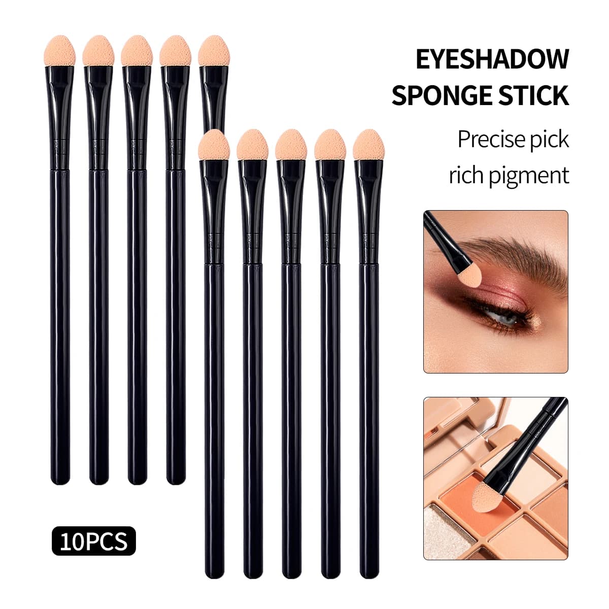 Offerta Speciale: 10 Pennelli Spugna per Ombretto Riutilizzabili, Applicatori per Trucco Occhi di Precisione, Spedizione Gratuita