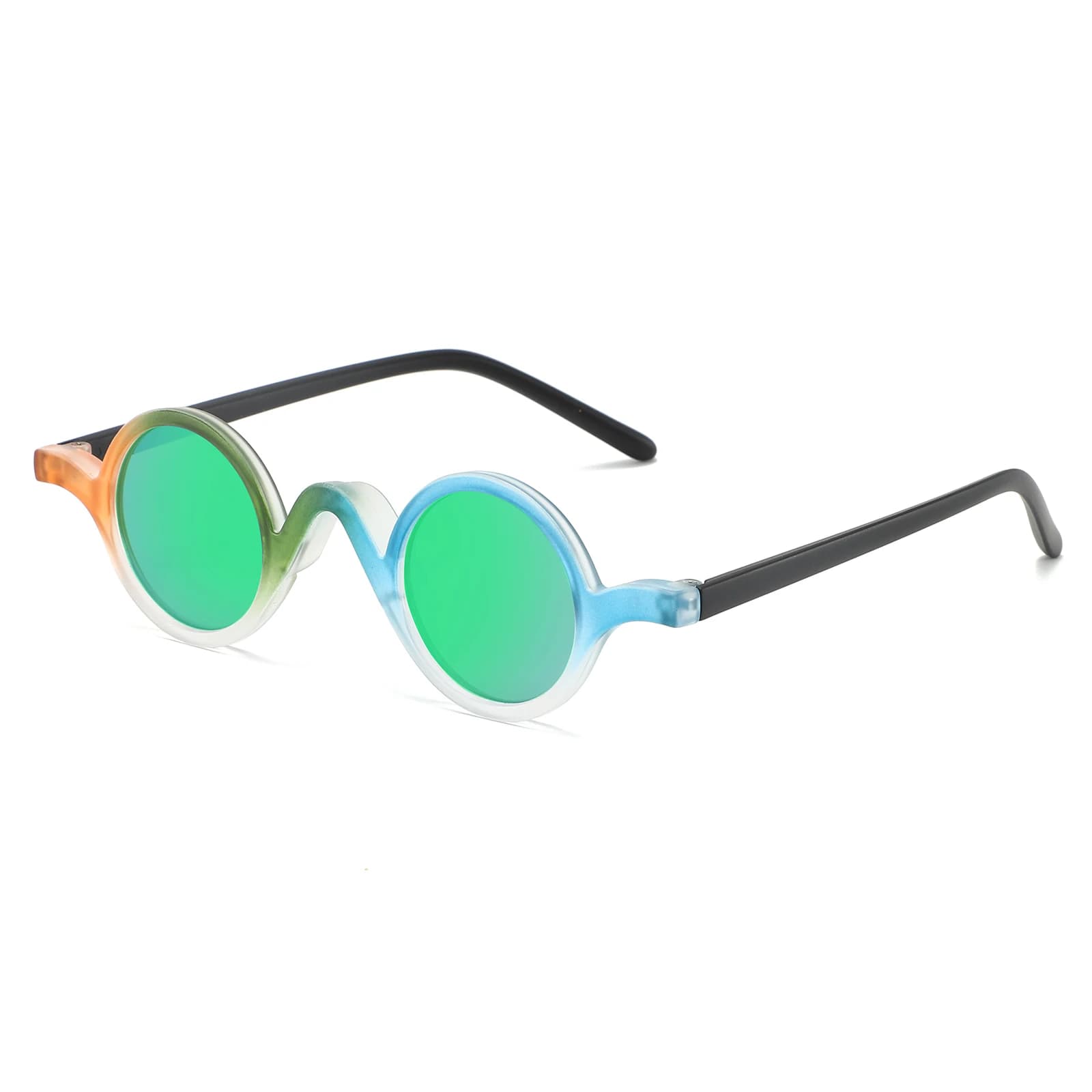 Occhiali da sole rotondi sfumati alla moda con protezione UV400 Occhiali alla moda unisex