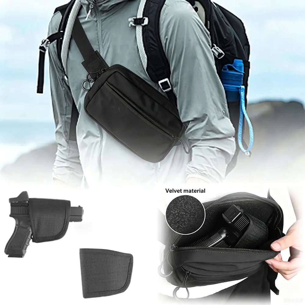 Concealed Carry Waist Bag Tactical Fanny Pack With Holster Pistol Pouch Crossbody EDC Handgun Bag For Hunting Hiking