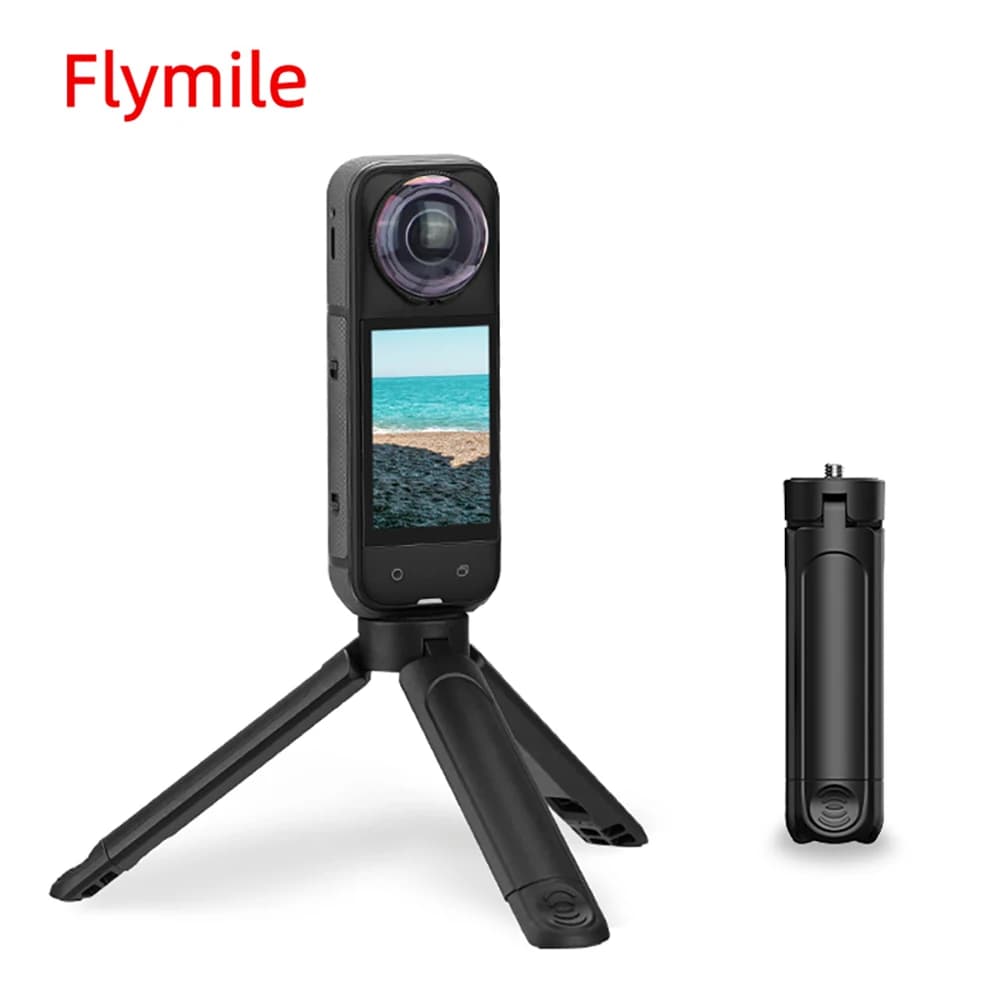 Flymile extendable mini camera tripod, table webcam tripod with portable selfie handle for DJI Pocket 3/Insta360 X5