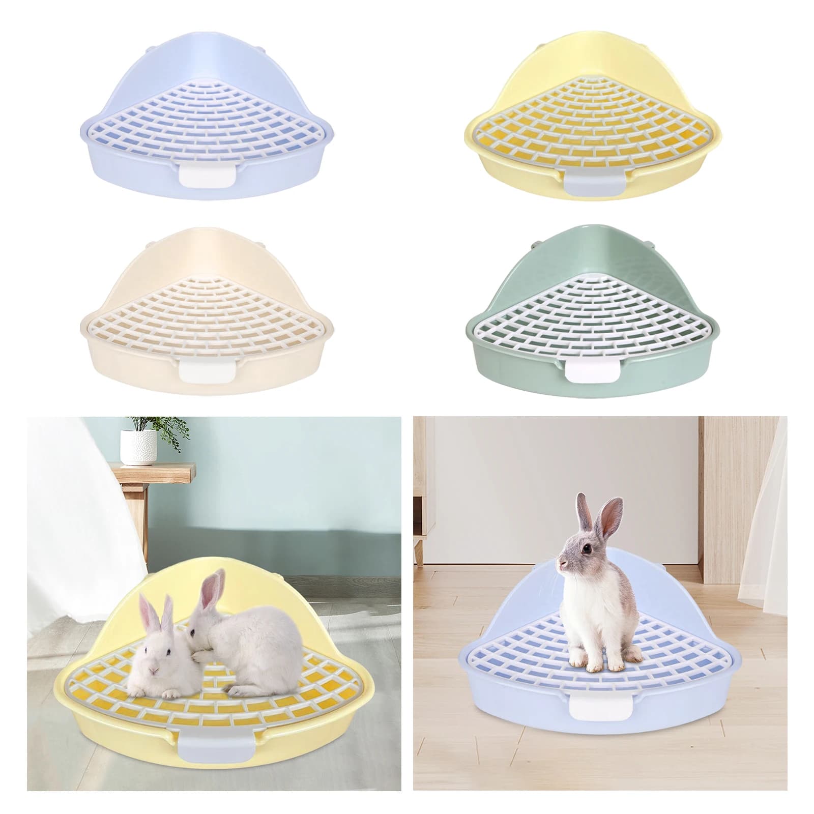 Scatola per lettiera media per conigli scatola per toilette angolare per furetto criceto drago gatto porcellino d'india forniture per maiali olandesi