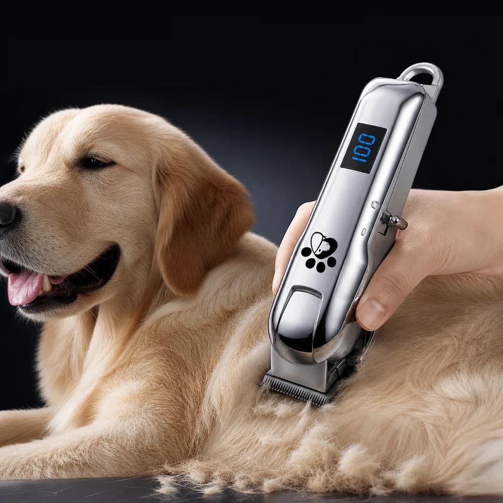 Professional High Power Dog Clippers for Large Dog Cordless Pet Grooming Shaver LCD Display Low Noise Pet Salon Use Clippers