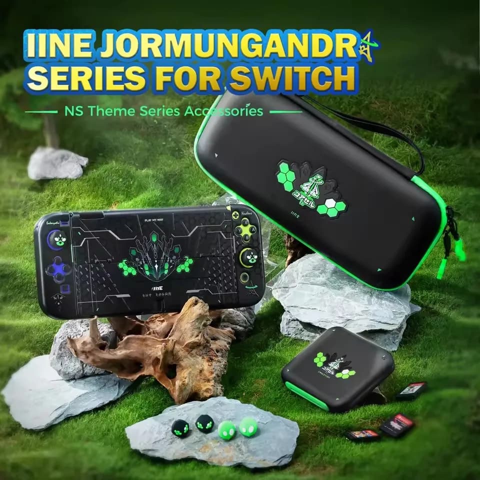 Custodia Protettiva IINE Serie Jormungandr per Nintendo Switch 2, Guscio in Materiale PC con Impugnature per Pollici, Accessori per Giochi