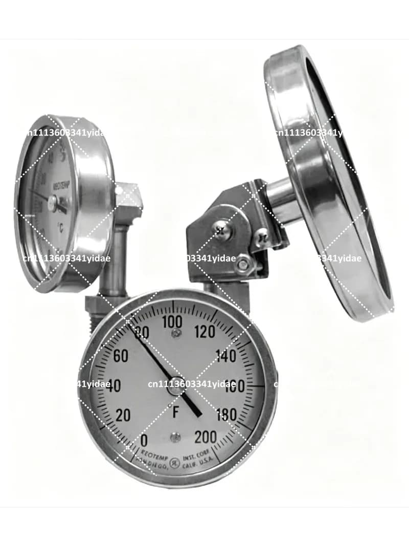 Industrial Bimetal Thermometer Stainless Steel Vibration Proof Temperature Gauge, 2-4 Inch Dial, -40 to 500°F