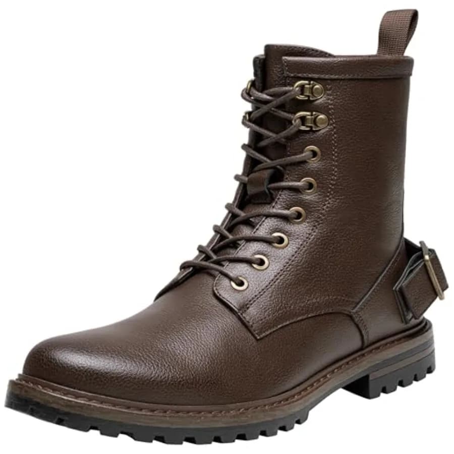 Stivali da Uomo Alti alla Caviglia, Stivali da Moto alla Moda con Cerniera, Stivali Casual da Uomo, Stivali Chukka Eleganti da Combattimento