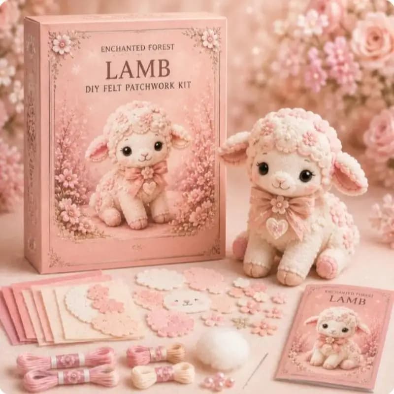 All-Inclusive Pink Forest Friends Sewing Kit DIY Patchwork Craft Bundle for Home Decor Handmade Gift Making