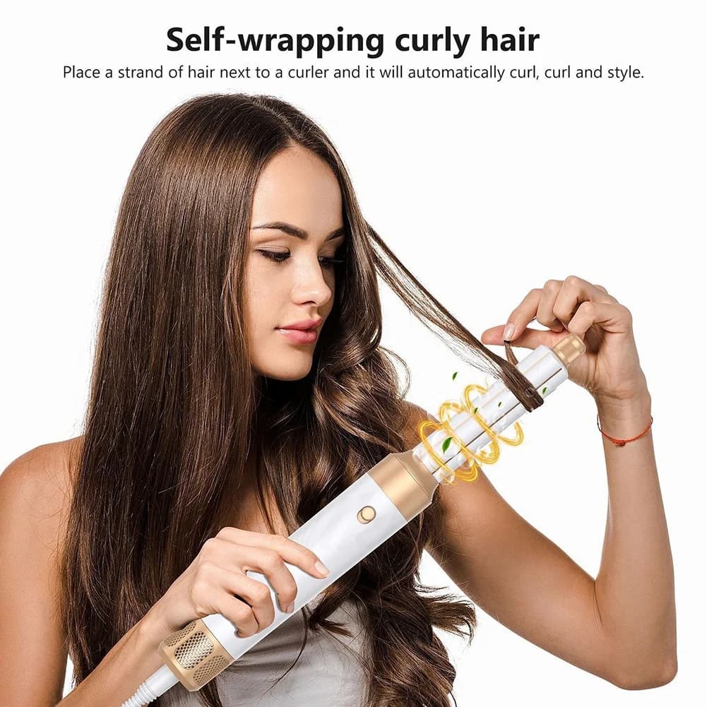 (A25M) Styler Multifunzione 7 in 1, Arricciacapelli Automatico, Asciugacapelli 1400W, Set Piastra per Capelli Potente, Spina USA