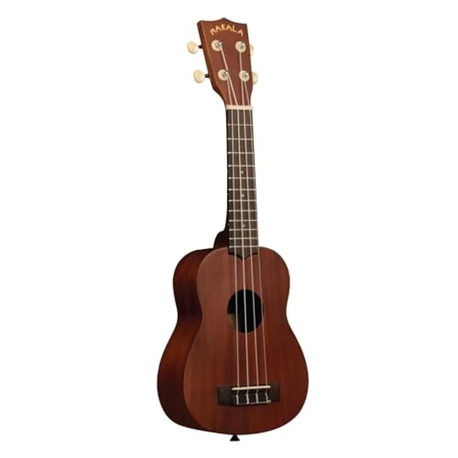 Ukulele Soprano Classico Ma 21 Pollici, Ideale per Principianti, Livello Base, con Corpo in Mogano, Facile da Suonare, Tasti in Nichel per Studenti