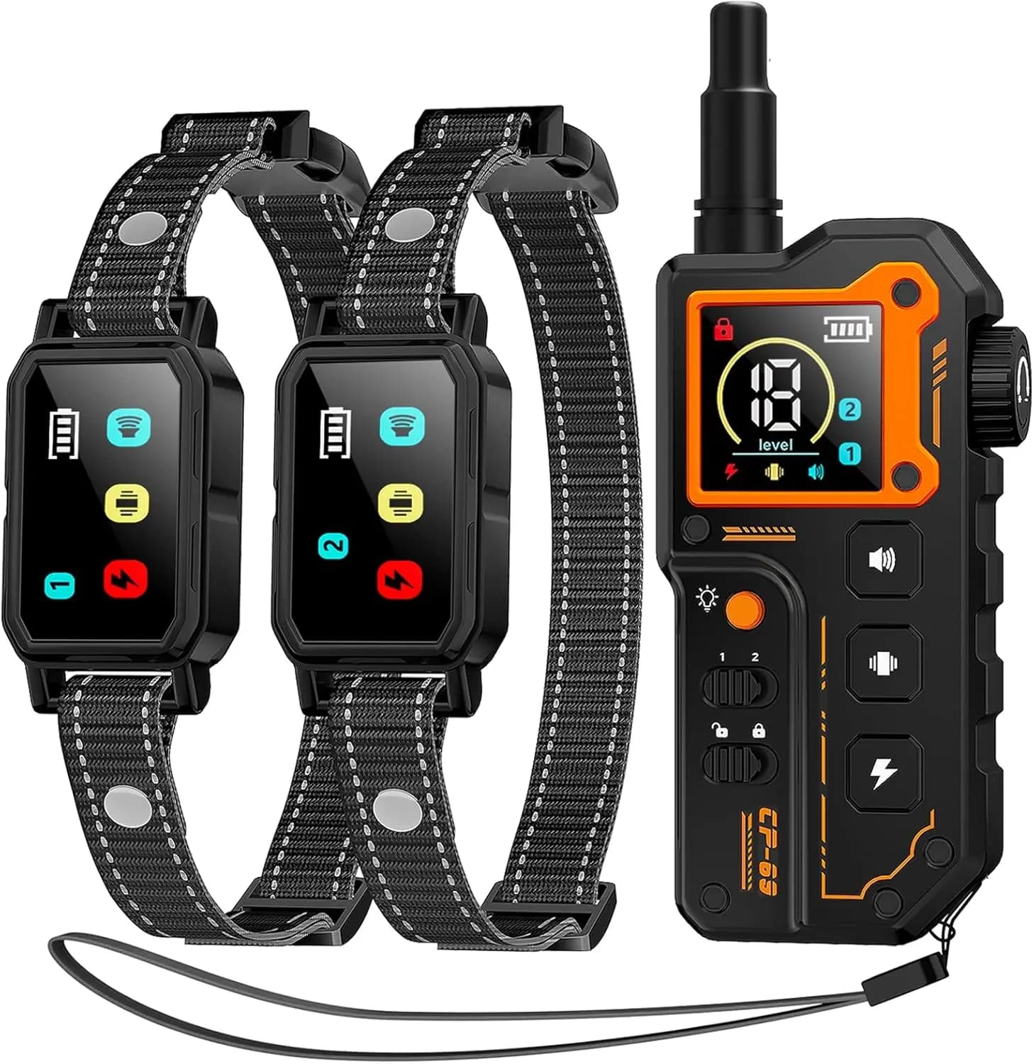 Collare antiurto per cani AI per 2 cani (10-120 libbre) - Addestramento remoto da 3300 piedi con segnale acustico, vibrazione, impermeabile IPX7, luce lampeggiante, Keypa