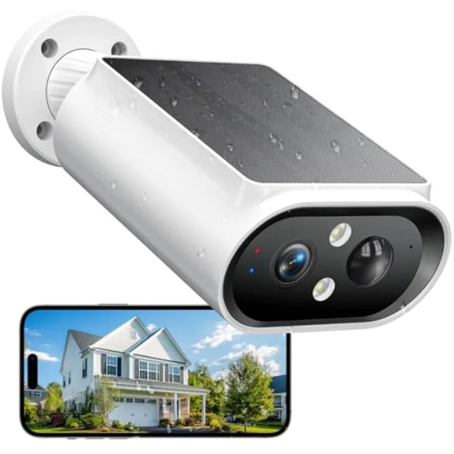 Solar Security Cameras Wireless Outdoor - 2K Night Color Vision Cameras for Home Security, AI Motion Detection, 360° View, Spot