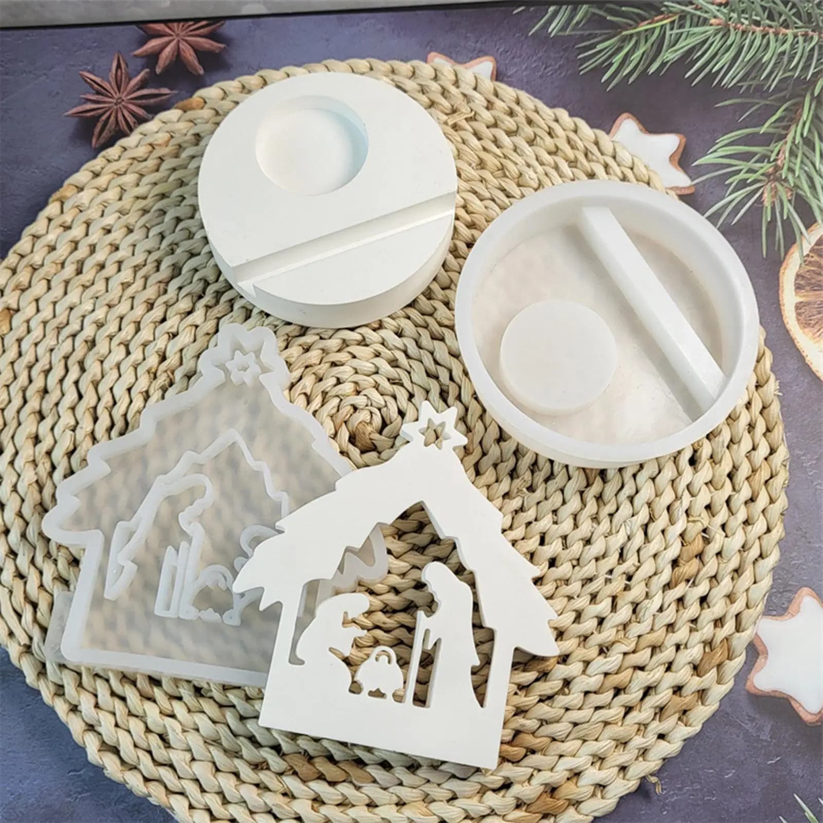 Silicone Nativity Scene Mold Resin Casting Mold Handicraft Soap Making Supplies for Epoxy Resin Chocolate Fondant