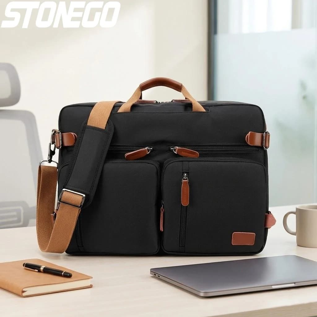 Zaino Convertibile per Laptop da 15.6-17.3 Pollici per Uomo, Borsa da Viaggio per Affari e Uso Quotidiano