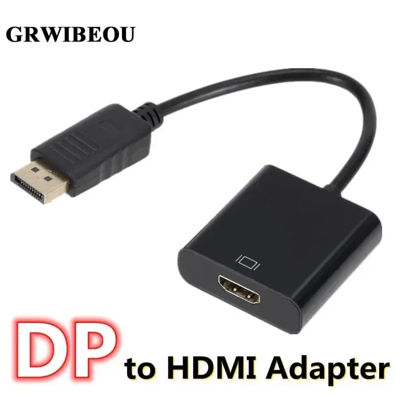 GRWIBEOU Video Audio Converter from DP to HDMI Compatible, from DP Male to HD Female for PC, Laptop, Projector, Adapter from Display to HD