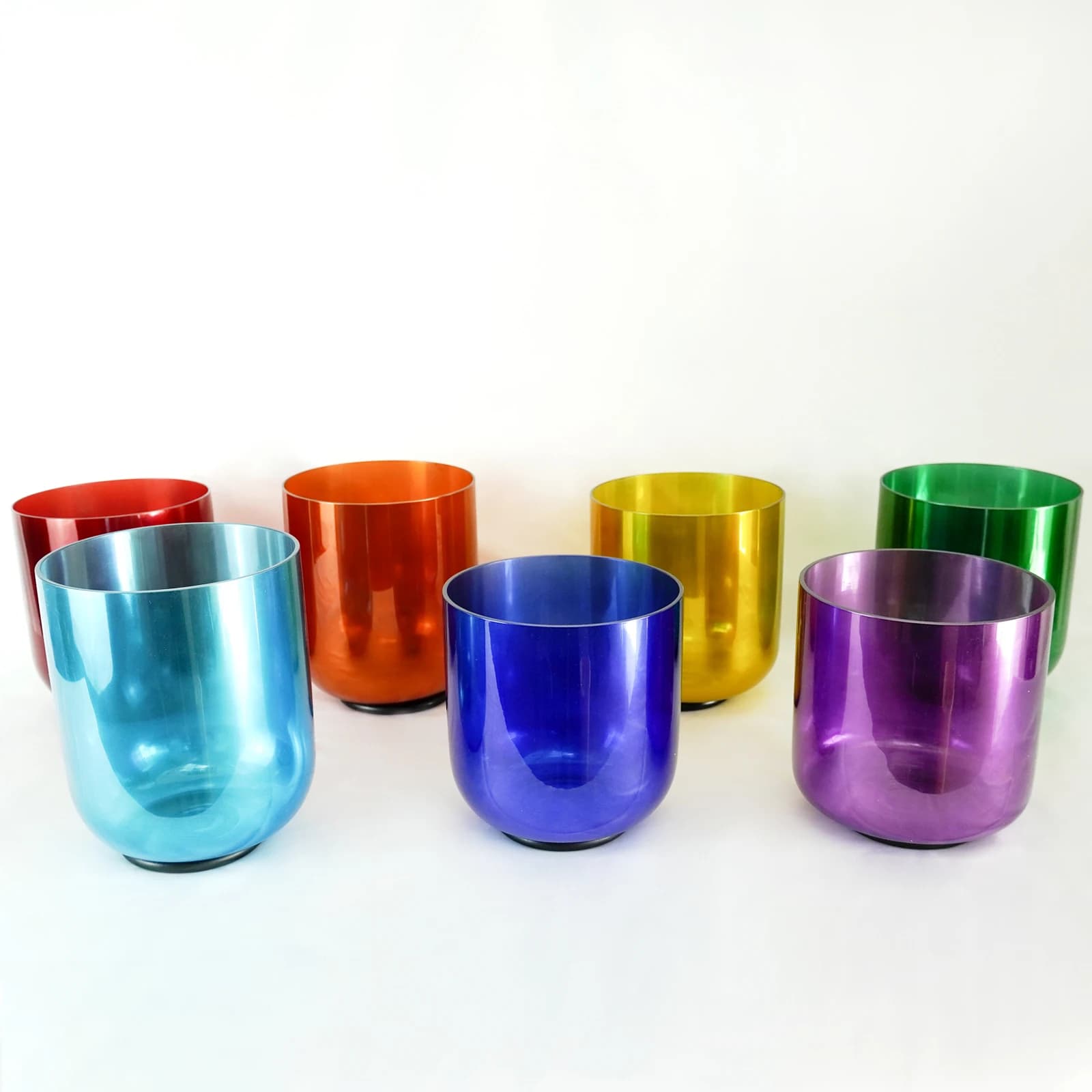 Hey-eun 6 Inch 440/432hz Cosmic Light Crystal Singing Bowl Clear Colored Chakra Bowl for Meditation Sound Healing with Mallet