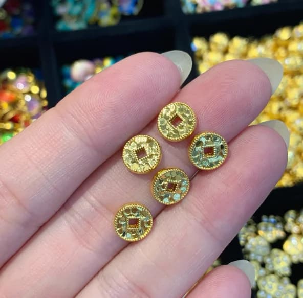 Monete in oro puro 24k da 8 mm per braccialetti fai da te