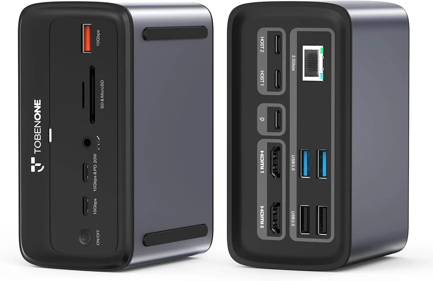 Docking Station USB-C Dual 4K@60Hz con 2 HDMI, 7 Porte USB, Alimentazione GaN 100W e Ethernet 2.5Gbps per MacBook