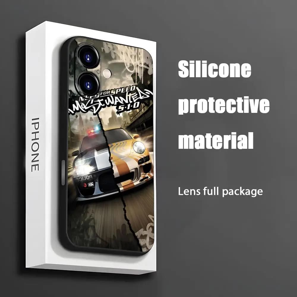 Need For S-Speed Racing Cool Phone Case For iPhone 17 16 15 14 13 12 11 X XR XS 8 Plus Mini Pro Max Soft black Shockproof Cover